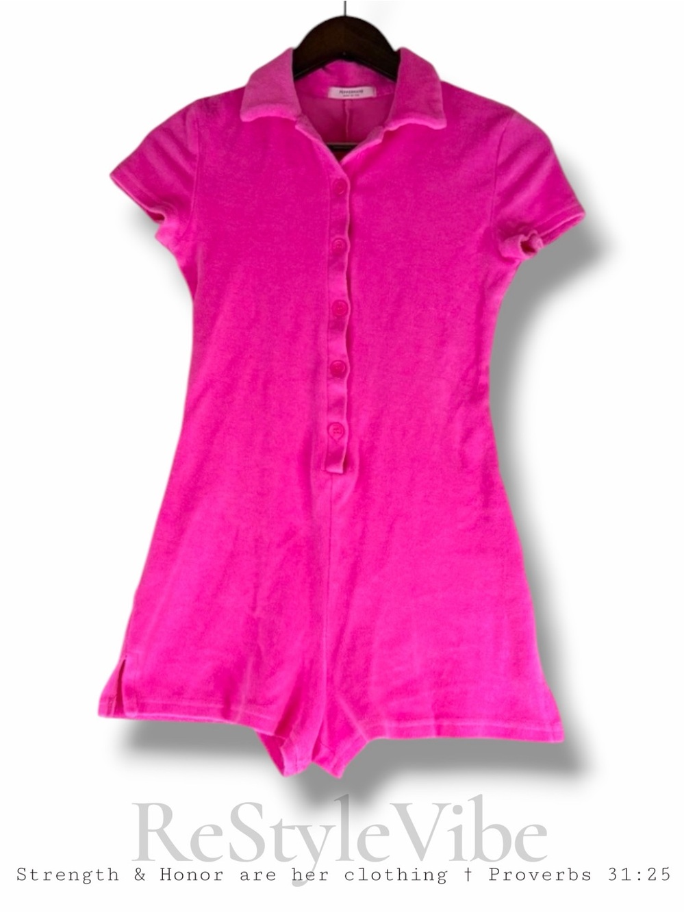 PEPPERMAYO Women’s Size 2 Romper Shorts French Terrycloth Hot Pink